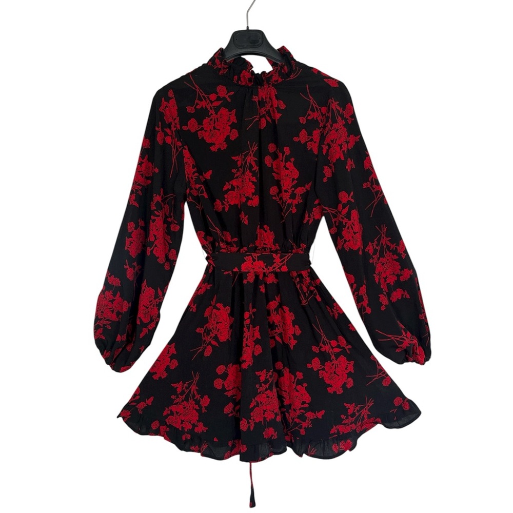 3/$20 Open-Back Floral Dress with Tied Collar - MM/Size 6